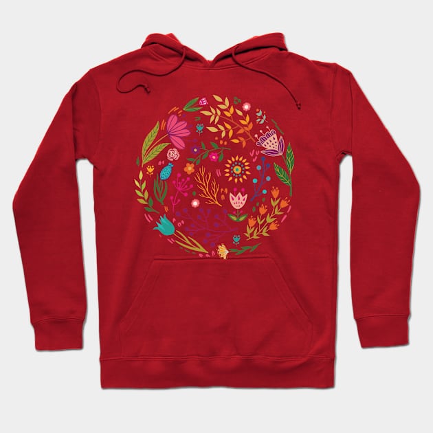 colorful illustration with beautiful cat and flowers #7 Hoodie by affane